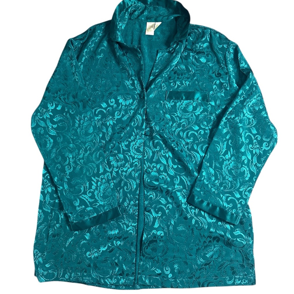 Vintage1980’s Victoria's Secret Teal Floral Top